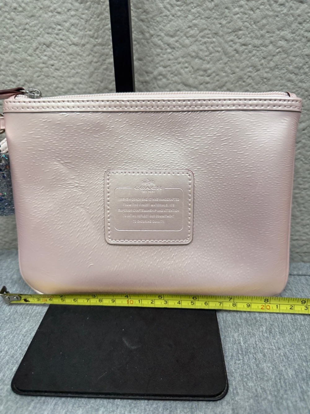 Coach Metallic Light Pink Wristlet with Charm - Picture 8 of 9